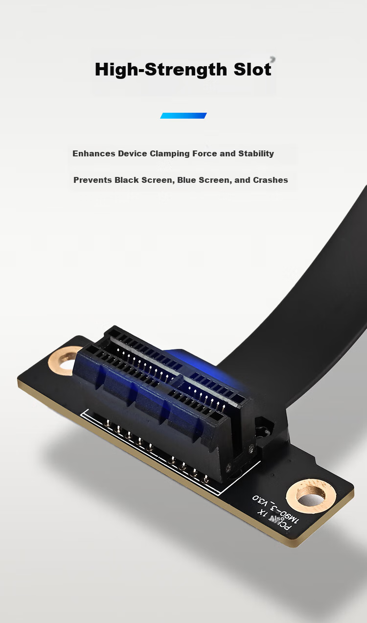 NVV PCI-E Extension Cable PCIe X1 3.0 Network Card Sound Card USB NVME Expansion Adapter 10cm Black 90-Degree Right Angle 5