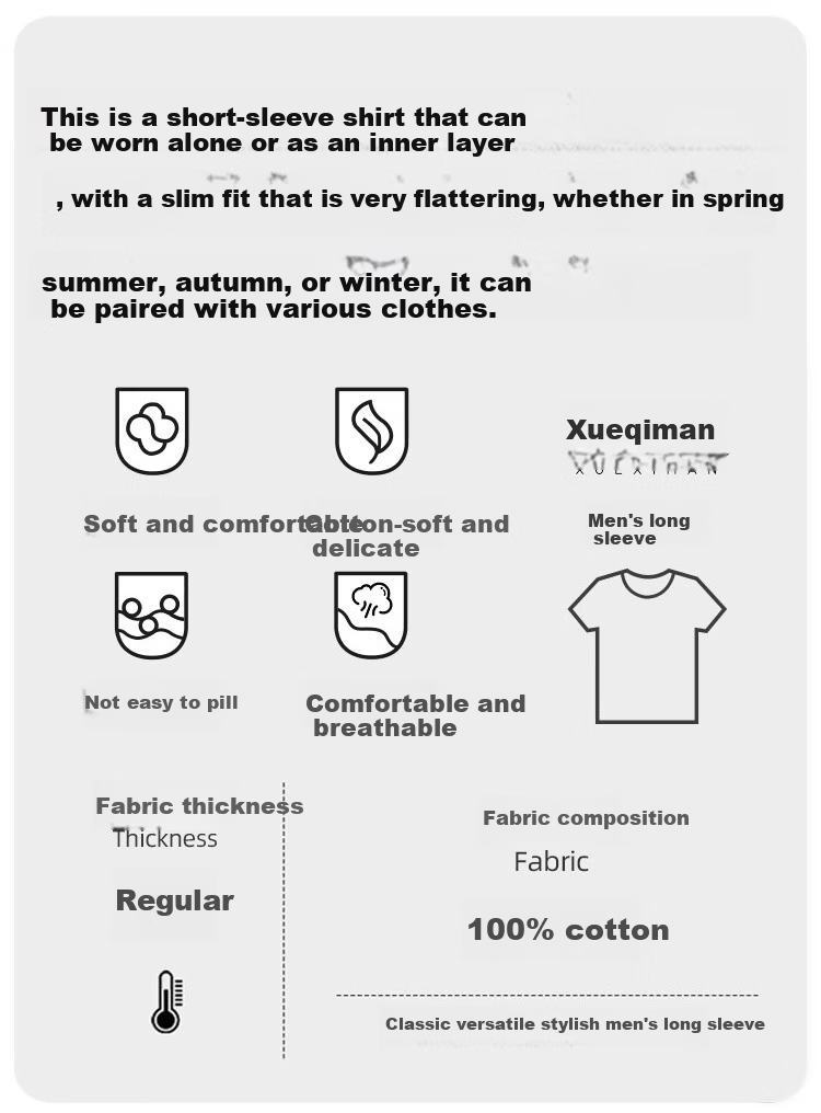 XUEXIMAN Pure Cotton Short Sleeve T-Shirt Men Xinjiang Cotton Summer Base Layer Couple Casual Breathable Versatile Sports White Tee Shirt Men 3