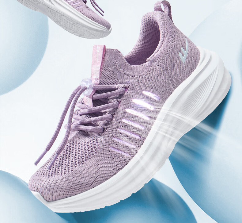 Warrior Women's Shoes 2026 Spring New Soft Sole Mesh Sports Shoes Slip-On for Middle-Aged and Elderly Moms 1282 Purple Size 37 2