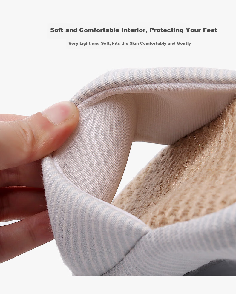 GUOLUOFEI Japanese Style Linen Slippers for Men and Women Indoor Couple Soft Sole Summer Four Seasons Pink Size 39-40 5