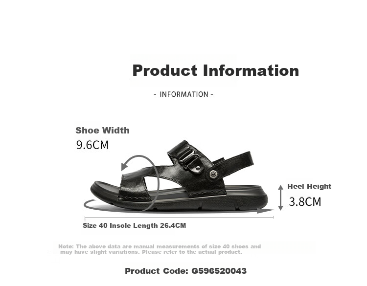 Goldlion Men's Summer Comfortable Lightweight Casual Sandals Two-in-One Beach Shoes G596520043AAF Black Size 43 7