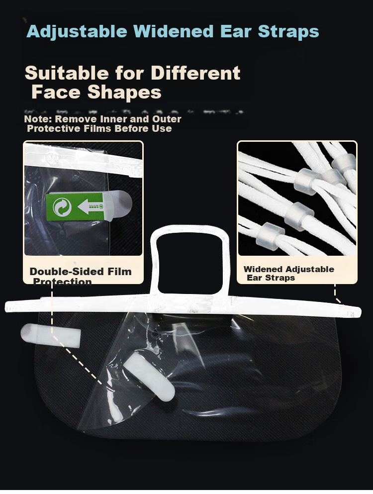 Aokyun Transparent Mask Food-Grade Material Double-Sided Anti-Fog Non-Tight Ear Commercial Kitchen Oil-Resistant Chef Restaurant Cafeteria Smile Anti-Splash Saliva Hygiene 10-Pack Individually Wrapped 6