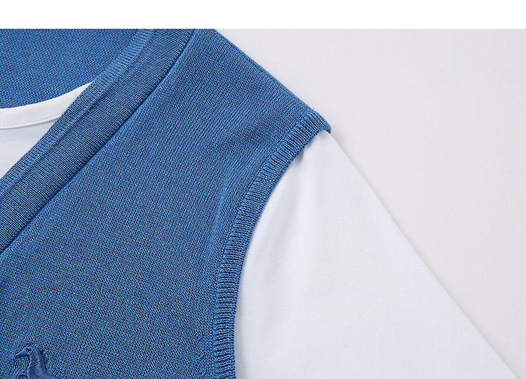 Demana [Light Oxygen Lyocell] Spring Cute Pony Embroidered Sweater Color-block Decorative Button Slimming Knitwear for Women 12