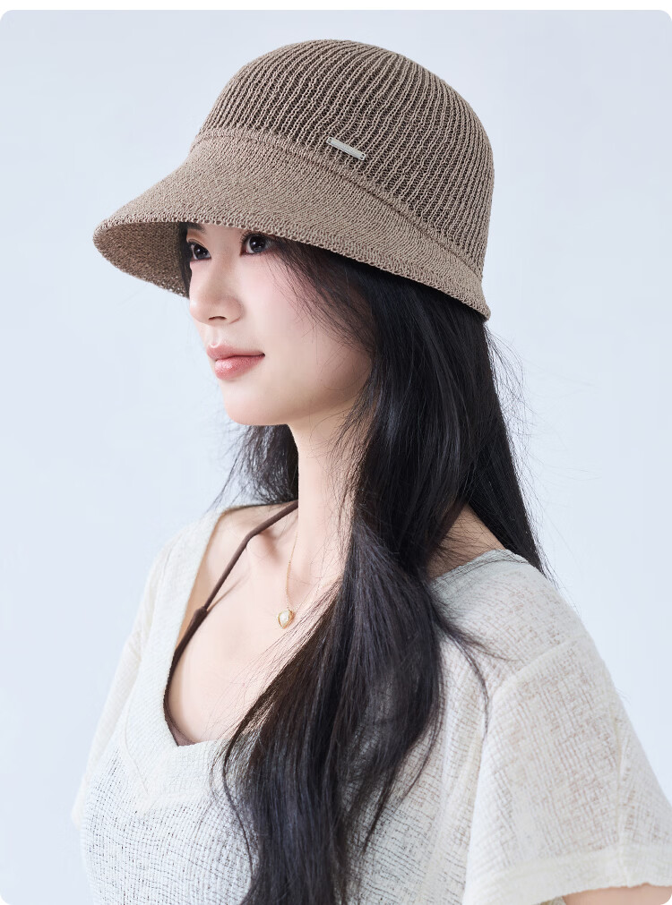 JIUMU Women's Sun Protection Hat Summer Outdoor Face Covering Cotton Bucket Hat Beach Vacation Cap 12