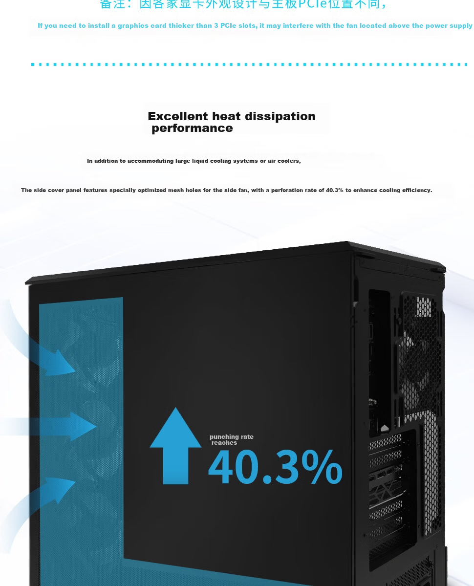LIANLI Lianli Fengyi V100 MINI PC Case Pre-installed 4 Fans Seaview Case Black / Supports M-ATX Motherboard / 360mm Water Cooling / Pre-installed GPU Bracket 7