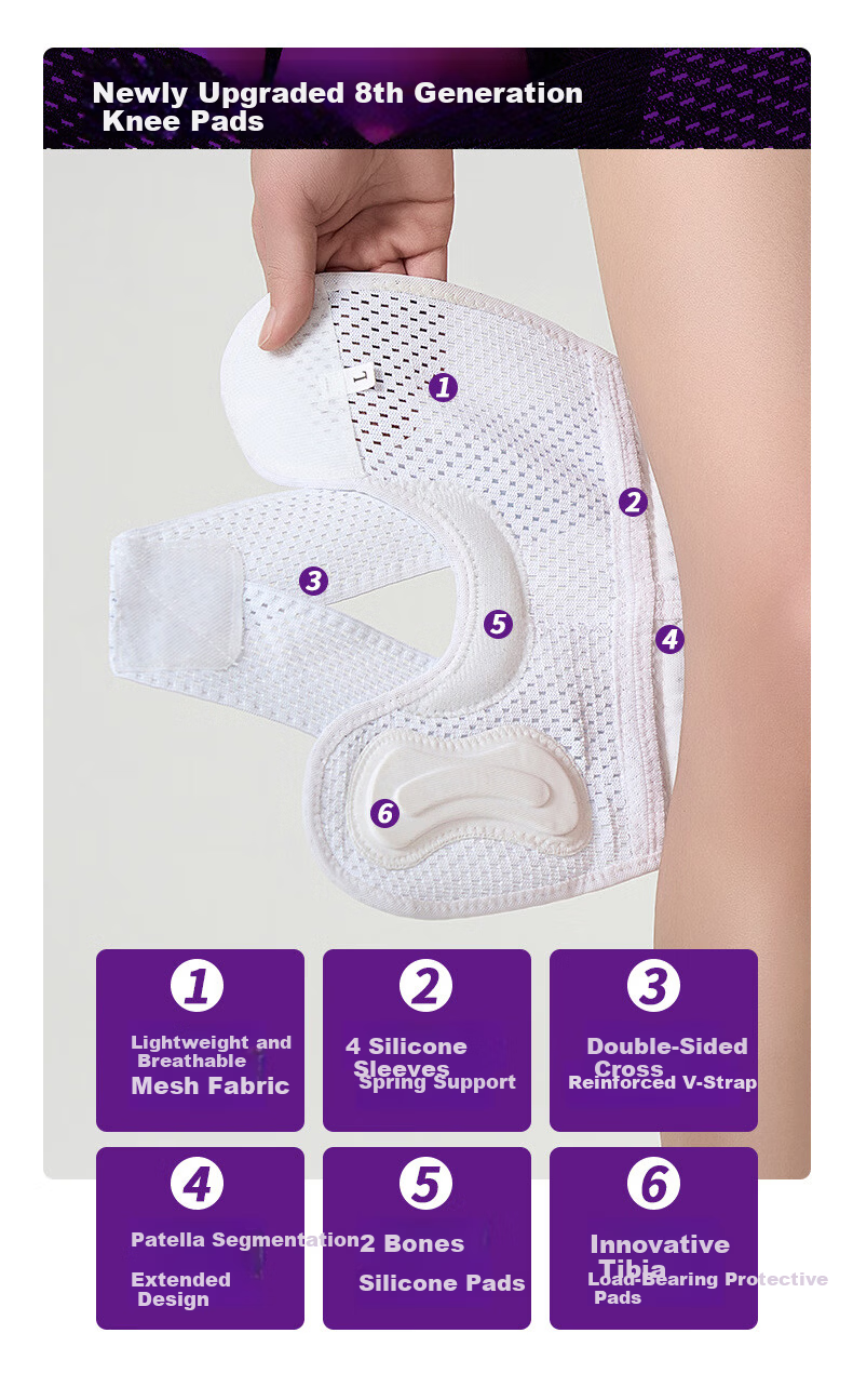 Langsha Knee Brace for Meniscus Injury Sports Knee Support Protective Running Knee Joint Brace Synovitis Special Badminton Summer 6