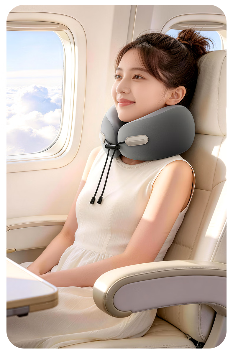 Zhiguozhe U-Shaped Neck Pillow Travel Portable Foldable U-Shape Neck Support Pillow for Airplane High-Speed Train Nap Essential 15