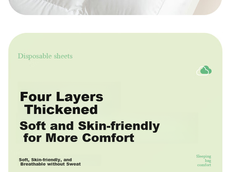 Guxu Disposable 4-Piece Bedding Set Cotton Duvet Cover Pillowcase Sheet Hotel Travel Thickened Protective Set 1 Pack 15
