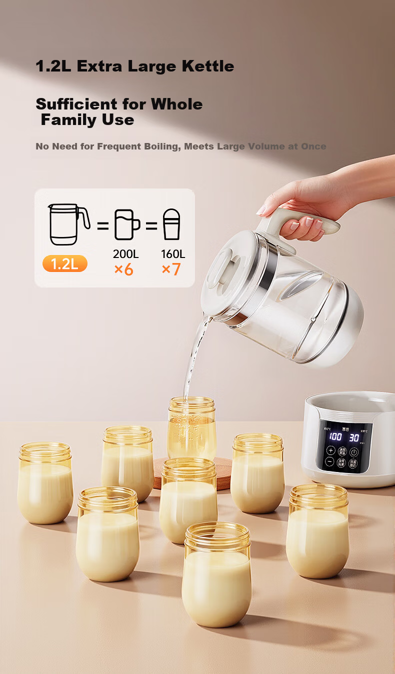 HP Thermostatic Kettle Baby Milk Warmer Formula Maker Hot Water Kettle Health Pot 12