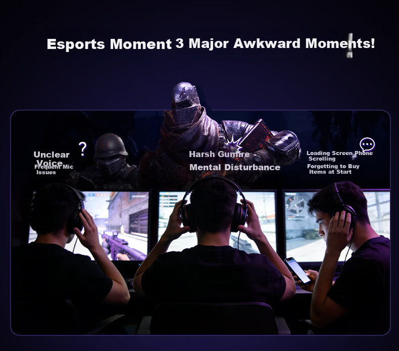 XIBERIA K06S Quad-Mode Smart Display Gaming Headset Bluetooth Wireless Over-Ear Dual-Mode Same-Frequency Mixing Support Play While Charging Esports Delta Black [Recommended by Xiaodingdang] 2