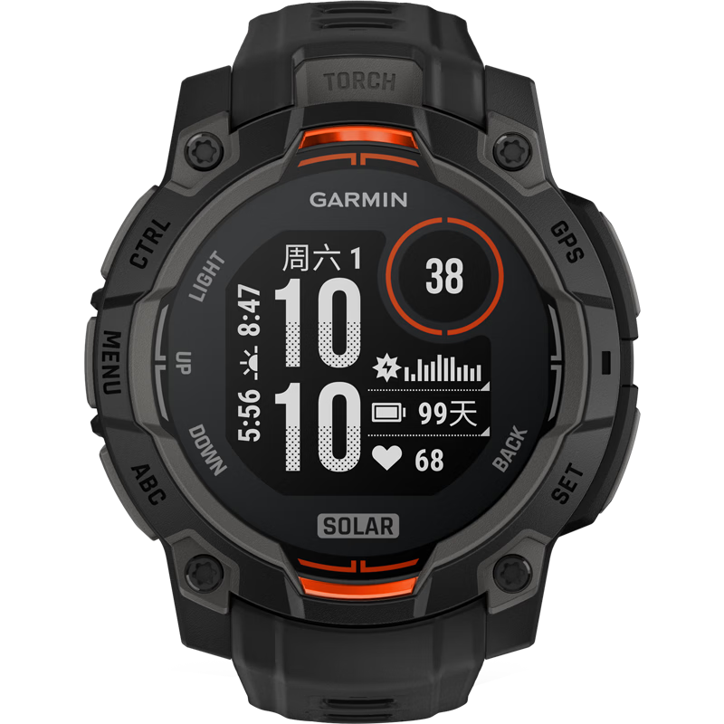 GARMIN Instinct 3 Solar, Dark Night Black - 45mm, Outdoor Sports Smartwatch for Adventure Running Hiking