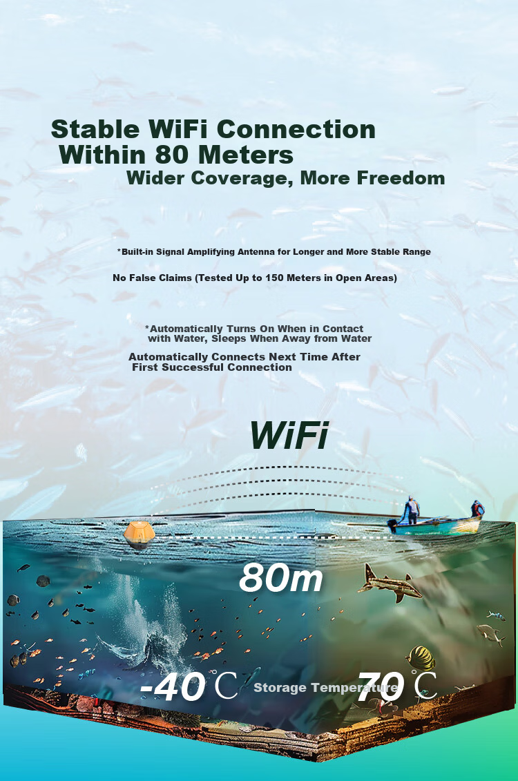 HIKMICRO Underwater Fish Finder, High-Definition Visual Night Vision Sonar 9