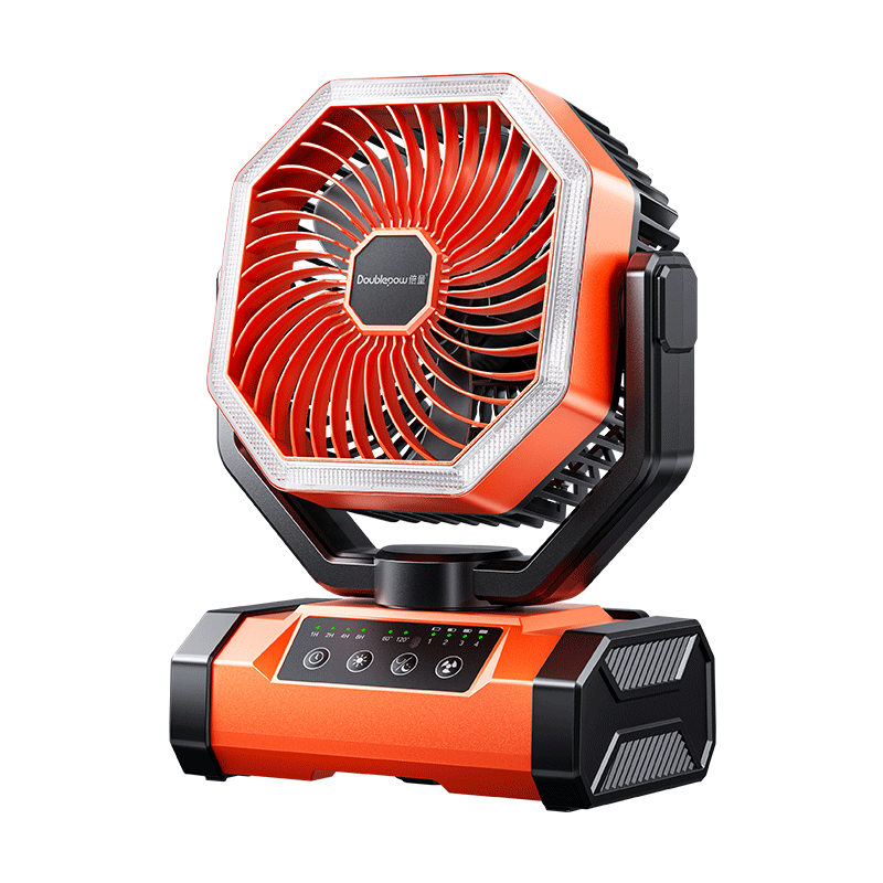 Doublepow Rechargeable Fan 20000mAh High Capacity Long Battery Life Outdoor Camping Oscillating Mini Fan - 8705B Orange