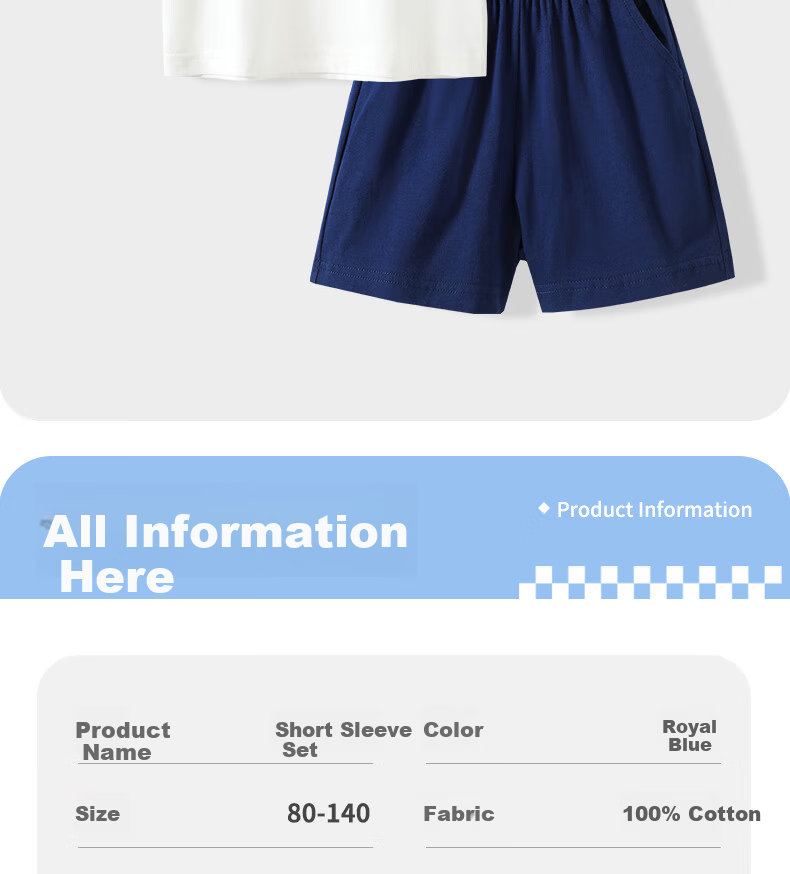 Badi Badi Pure Cotton Children's Short Sleeve and Shorts Set Unisex Versatile Stylish Deep Purple Bow Tie Little Rabbit Size 110 9