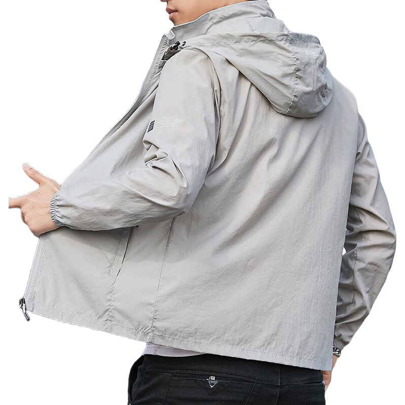 TUCANO Men's Outdoor Ice Silk Sun Protection Jacket Lightweight Comfortable Skin Jacket Light Blue M