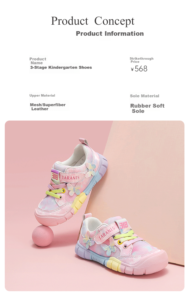 TARANIS Spring Kids Balance Bike Shoes Anti-Collision Sports Shoes Girls Anti-Kick Breathable Casual Shoes Size 32 7