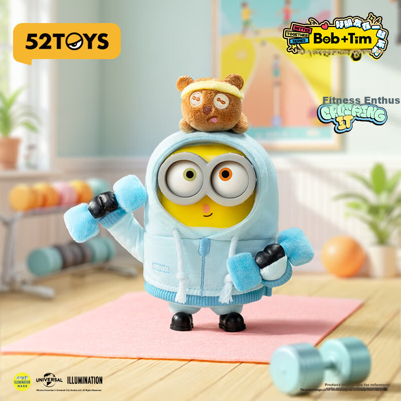 52TOYS Bob-Tim Minions Friends Together Vinyl Plush Keychain Blind Box Single Goddess Gift