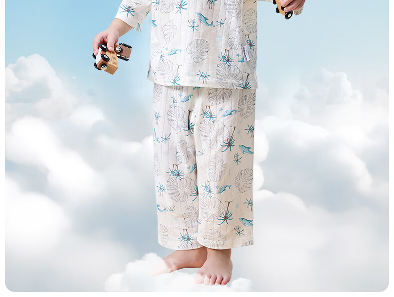 ELLE BABY Baby Sleepwear Fruit Pattern Spring Summer Two-Piece Air Conditioning Suit Children's Pure Cotton Homewear Forest Fairy Tale 80 10