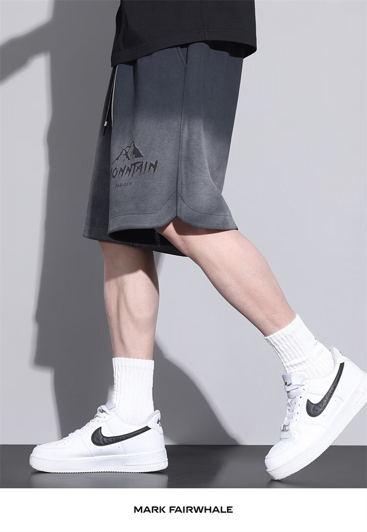 MARK FAIRWHALE Men's Shorts, Summer American-Style Loose Printed Pants, Lightweight Summer Sports Five-Point Casual Trousers for Me 15