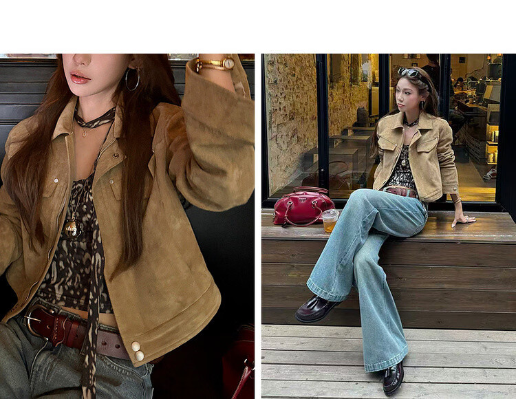 MT Urban Chic Spring American High Street Lapel Jacket Loose Casual Short Petite Women's Coat 7