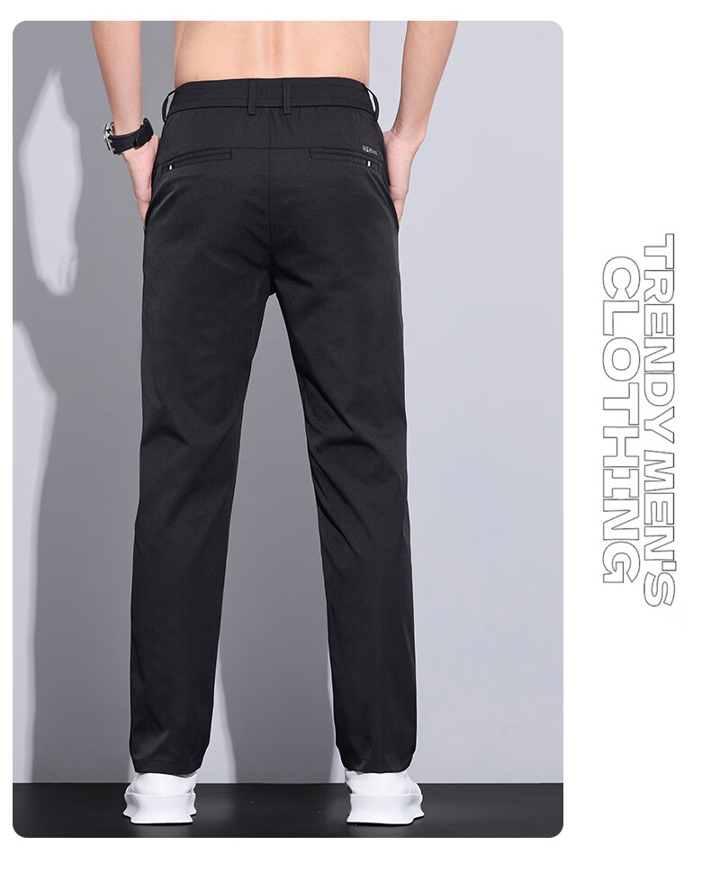 RED DRAGONFLY Men's Casual Business Commuter Loose Straight-Leg Trendy Thick Plus Size Black Pants 34 13