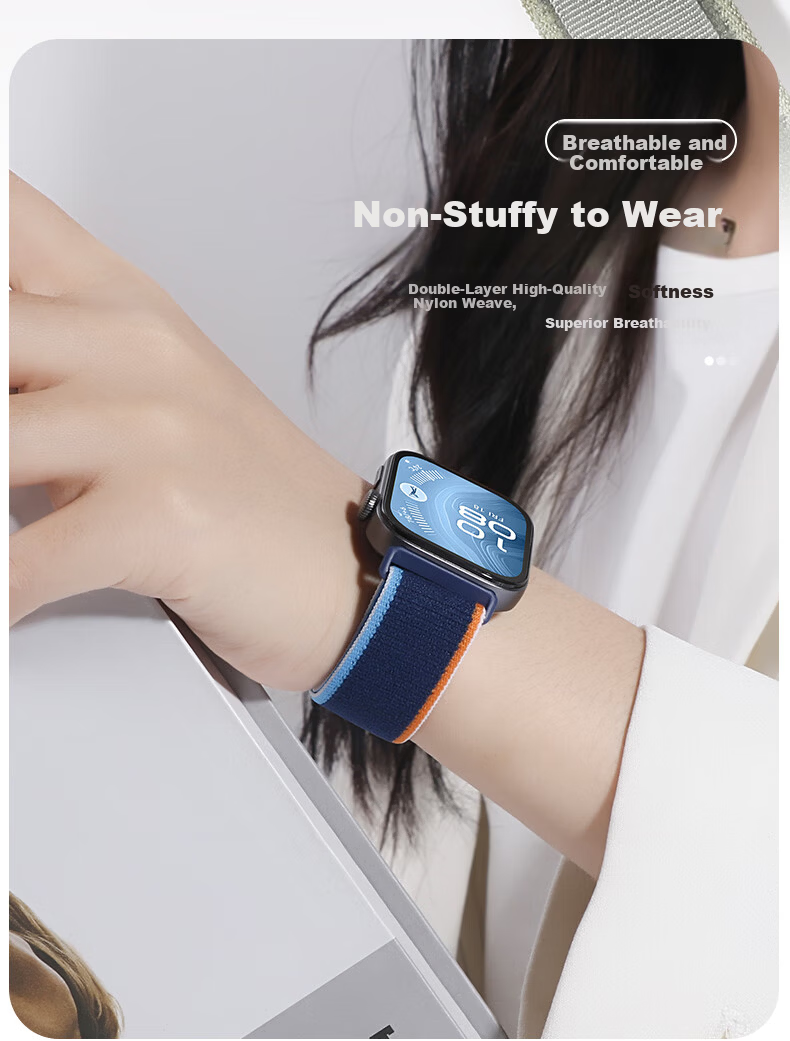 Binghong Huawei Fit4 Watch Band for Women and Men, Woven Nylon Strap for Huawei Fit4 Pro and Watch Fit3, Wild Trail Blue 4