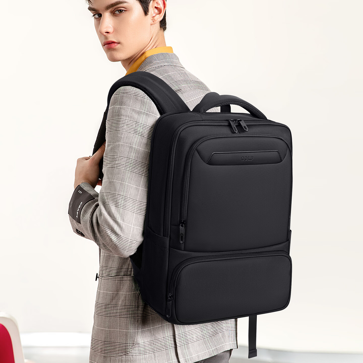 GOLF Men's Business Laptop Backpack 16/15.6 Inch Multi-Compartment Travel Commuter Bag