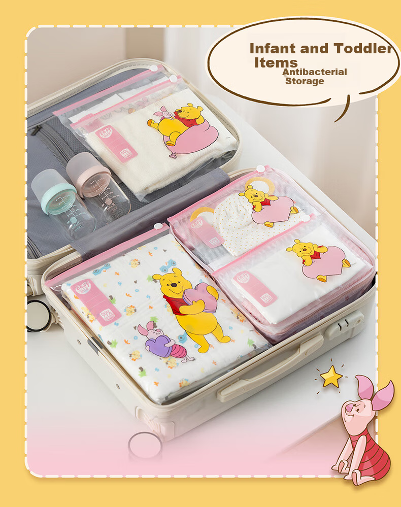 Eyoujia Maternity Storage Bag Antibacterial Baby Clothes Sealed Bag Kids School Clothing Organizer Disney Collaboration 20
