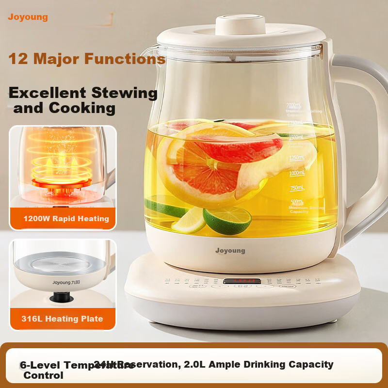 Joyoung 2L Multifunctional Temperature-Controlled Tea Maker Health Pot 316L Stainless Steel Office Electric Kettle 1200W High Power K20D-WY603