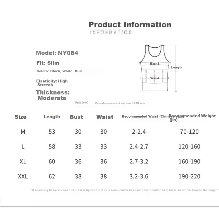KJ Men's Shapewear Waist Slimming Vest Elastic Body Shaping Chest Compression Fitness Sports Tummy Control Shirt 12