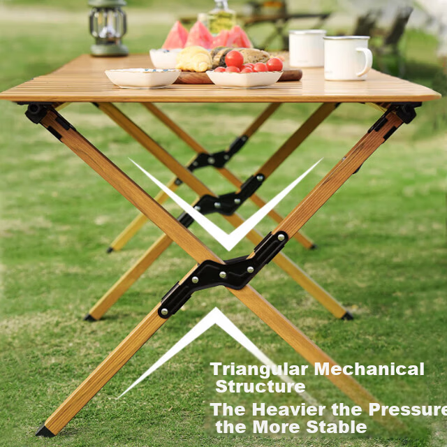 Gosoo Outdoor Folding Table Carbon Steel Egg Roll Table Large Portable Camping Picnic Stall Table and Chair Equipment