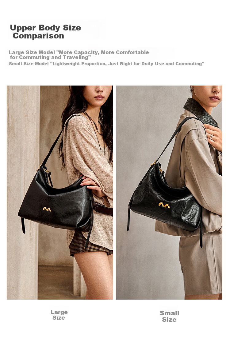 Nalandu [Dong Xuan Same Style] Black Stone Hobo Bag New Cowhide Underarm Shoulder Bag Birthday 38 Goddess Festival Gift 9