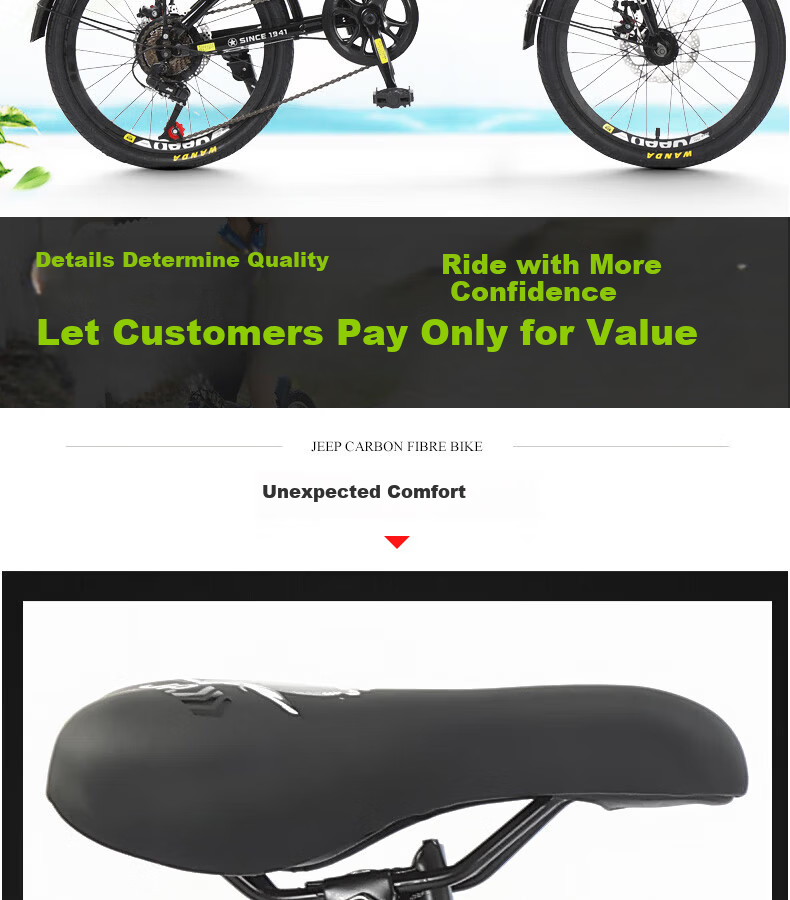 Jeep Folding Bicycle Adult Unisex Foldable Bike 20-inch 7-Speed Commuter Sail Moon White 10