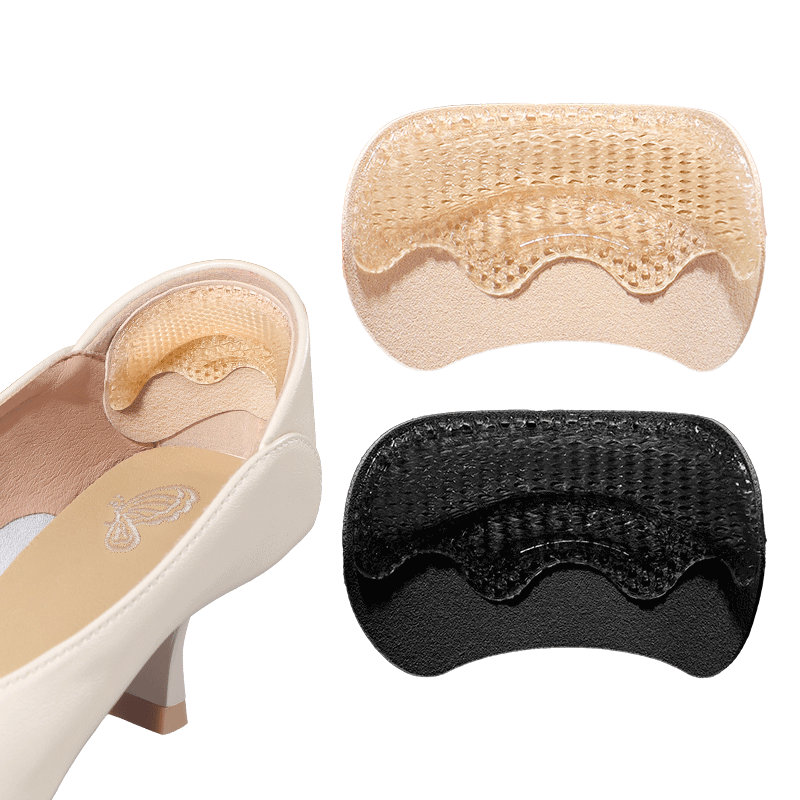Langsha 2 Pairs Silicone Heel Pads Anti-Slip Heel Protector Prevent Blisters High Heel Insoles Shoe Size Reducer for Women
