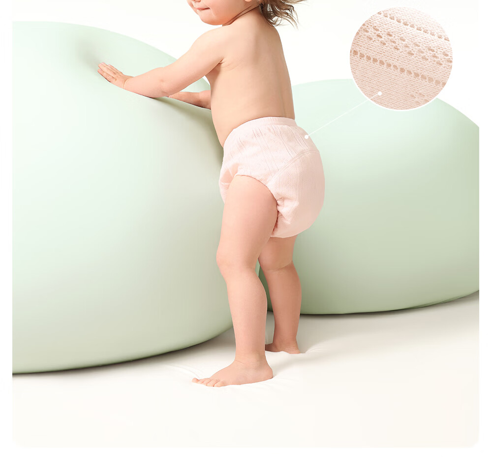 Betis Baby Diaper Gauze Potty Training Pants Washable Urine-Resistant Baby Diaper Pants Size 110, 2-Pack, Pink and Purple 4