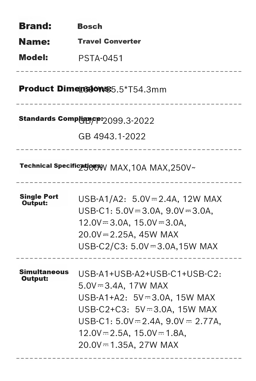 BOSCH Universal Travel Adapter for Multiple Countries/New Zealand Australia Hong Kong UK US Plug Converter (45W) 20
