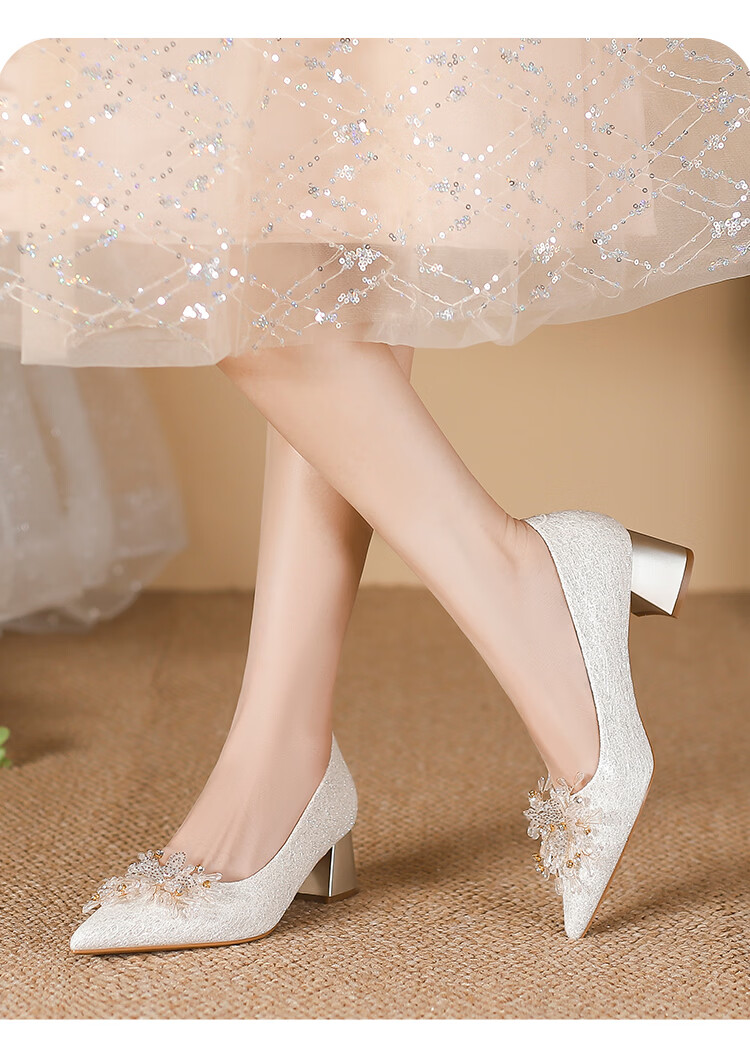 ZHR Valentine's Day Women's High Heels Bride Stiletto Wedding Shoes with Rhinestones and Pearls K312 Red Size 38 20
