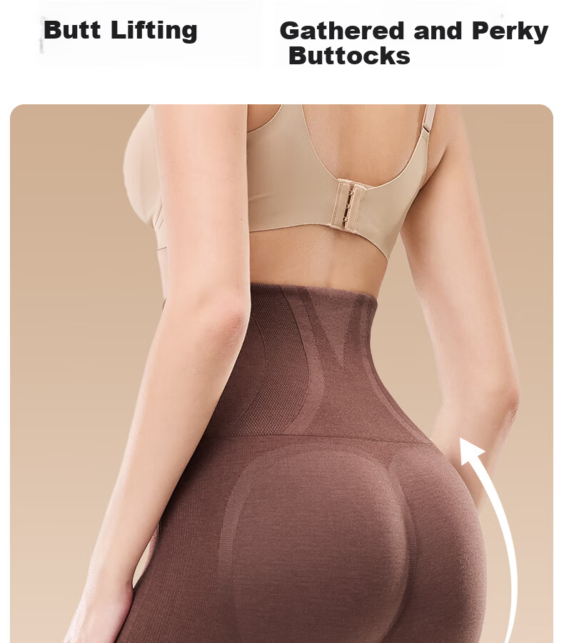 GRACEWELL High-Waist Autumn Winter Women's Cashmere Thermal Shaping Seamless Heat Retention Tummy Control Hip Lift Slim Fit Leggings Coffee XL 13