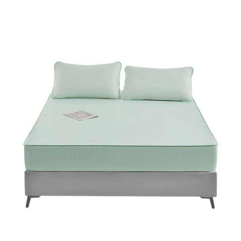 Luolai Home Textiles A-Class Ice Silk Mat Three-Piece Set [Machine Washable] Antibacterial Ice Silk Mat 2026 New Green 180*200*30cm