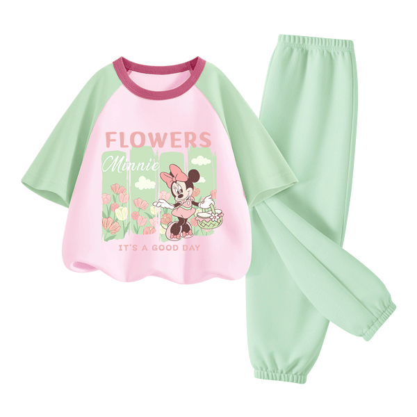 Disney Kids Sportswear 2026 Summer New Comfortable Cotton Girls Short Sleeve T-Shirt Loose Boys Summer Outfit
