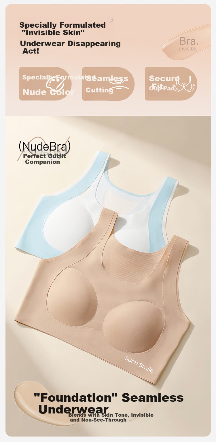 FitonTon 2-Pack Junior Girls Thin Developmental Sports Bras Summer Anti-Shock Tank Tops Invisible Nude 3