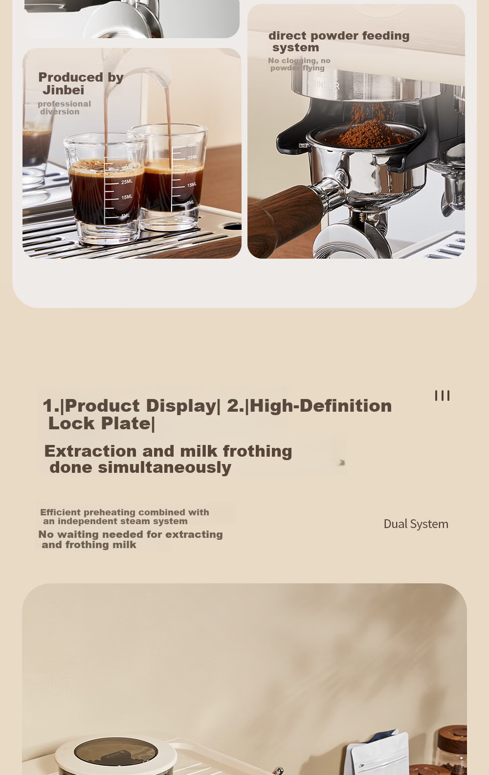 AEOMJK Aimo Ke Dual Boiler Dual Pump Hot and Cold Dual Extraction Coffee Machine Commercial 58MM Extraction Port Heating Extraction and Milk Frothing CM7020A 3