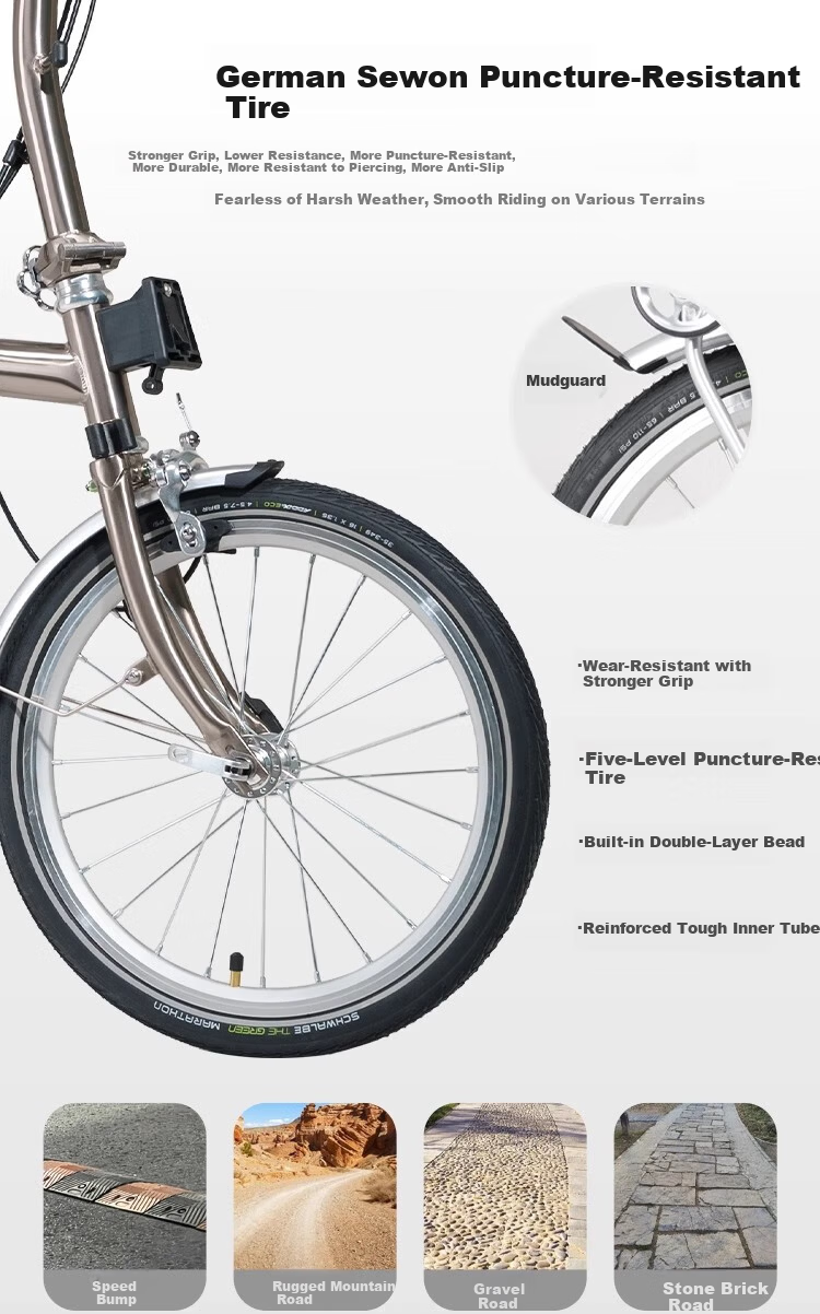 CRANSTON R9 Max Gunmetal Gray Three-Fold National Fabric Adult Ultra-Light Portable Urban Retro 9-Speed Small Fabric Folding Bike 4