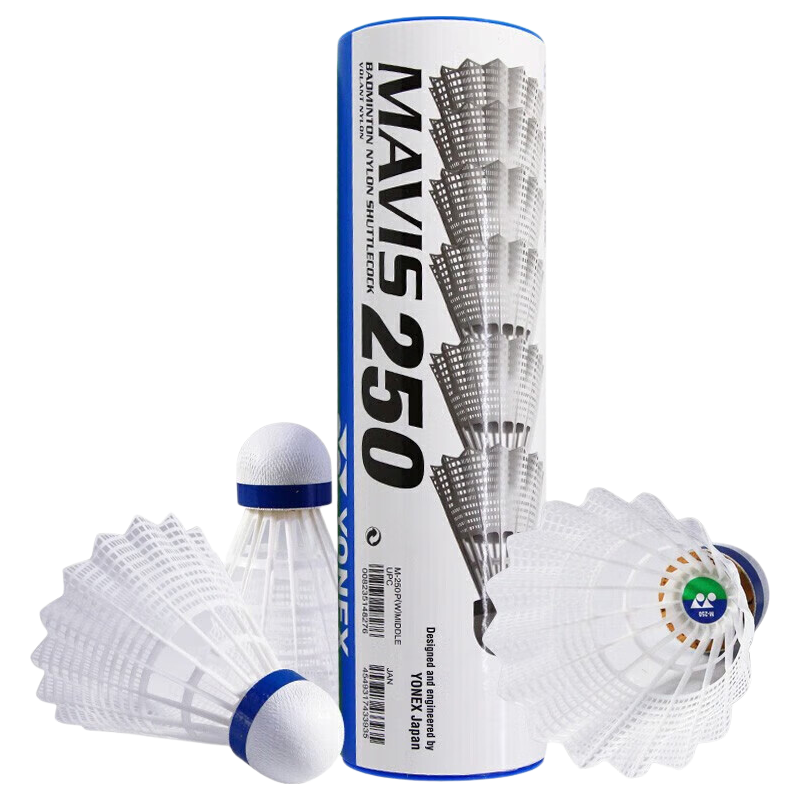 YONEX Badminton Durable Nylon Shuttlecock, Competition And Training Plastic Shuttlecock, M-250 White