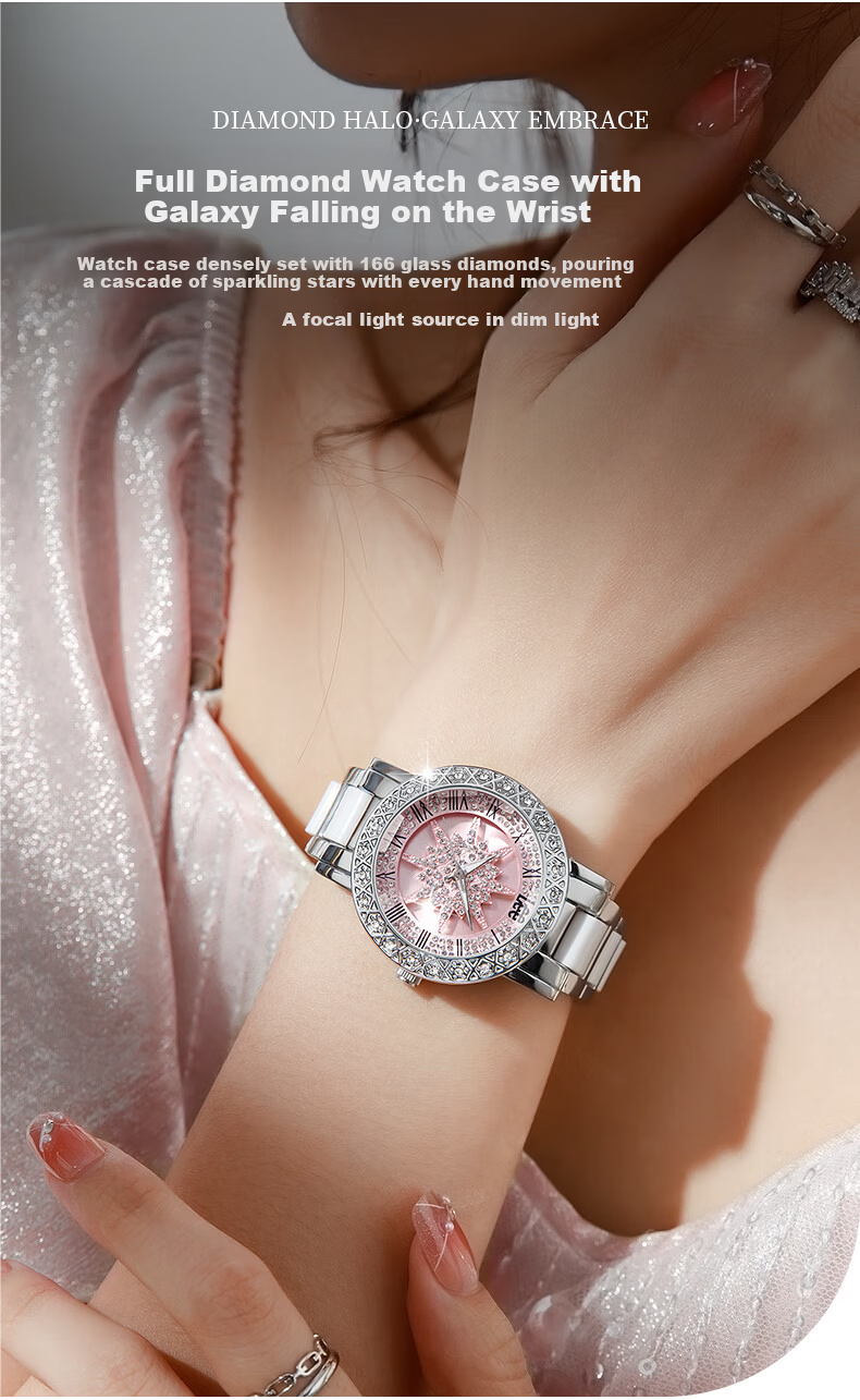 Lee Women's Watch Simple Luxury Student Small Niche High-End Feel Gift for Women Birthday Women's Day F534 Pink 3