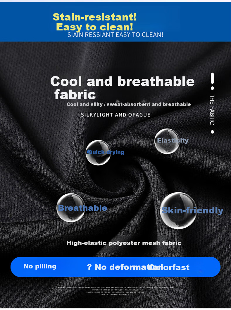 PLAYBOY Men's Summer Casual Cooling Breathable Quick-Dry Short Sleeve and Shorts Sports Two-Piece Set Black Gray XL 1