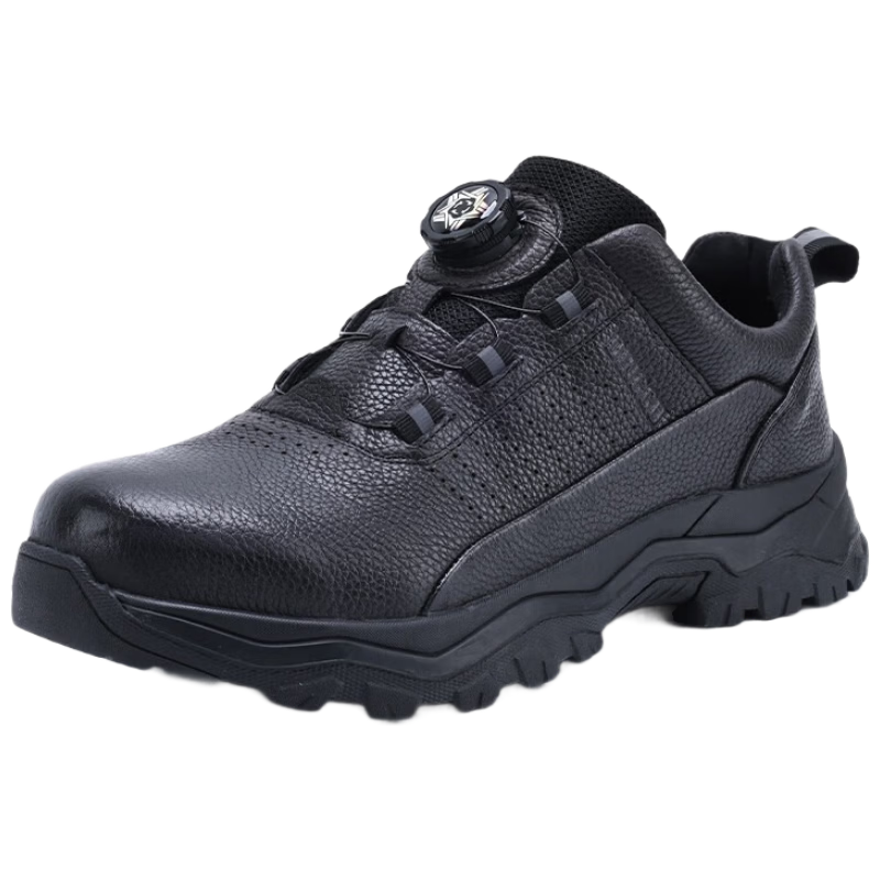 Dinggu Men's Safety Work Shoes Steel Toe Anti-Smash Anti-Puncture Cowhide Construction Shoes Durable Odor-Resistant JD1700heiK43