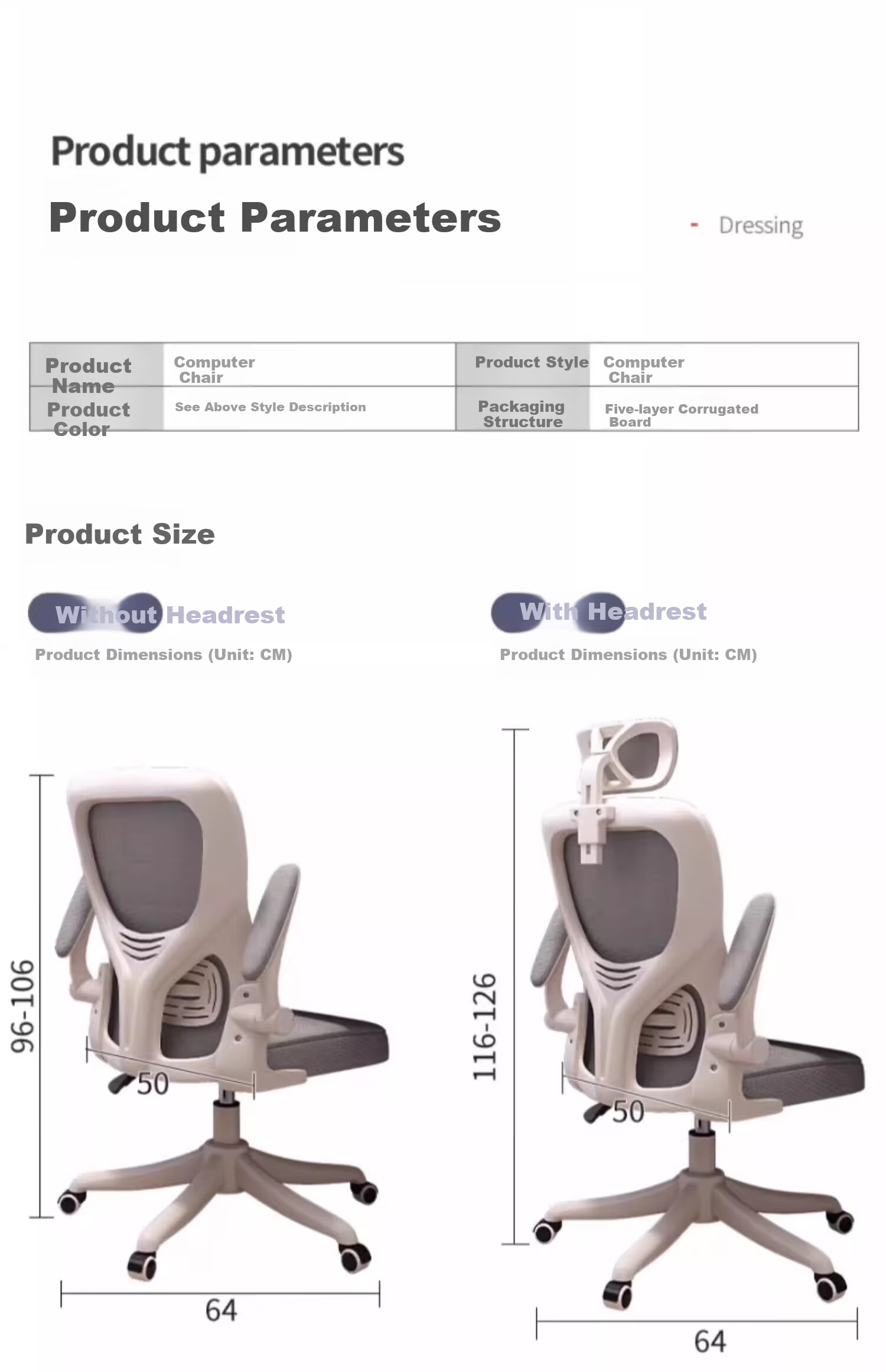 Chibilun Ergonomic Computer Chair Comfortable Long Sitting Home Office Gaming Chair Bedroom Desk Stool with Backrest 20