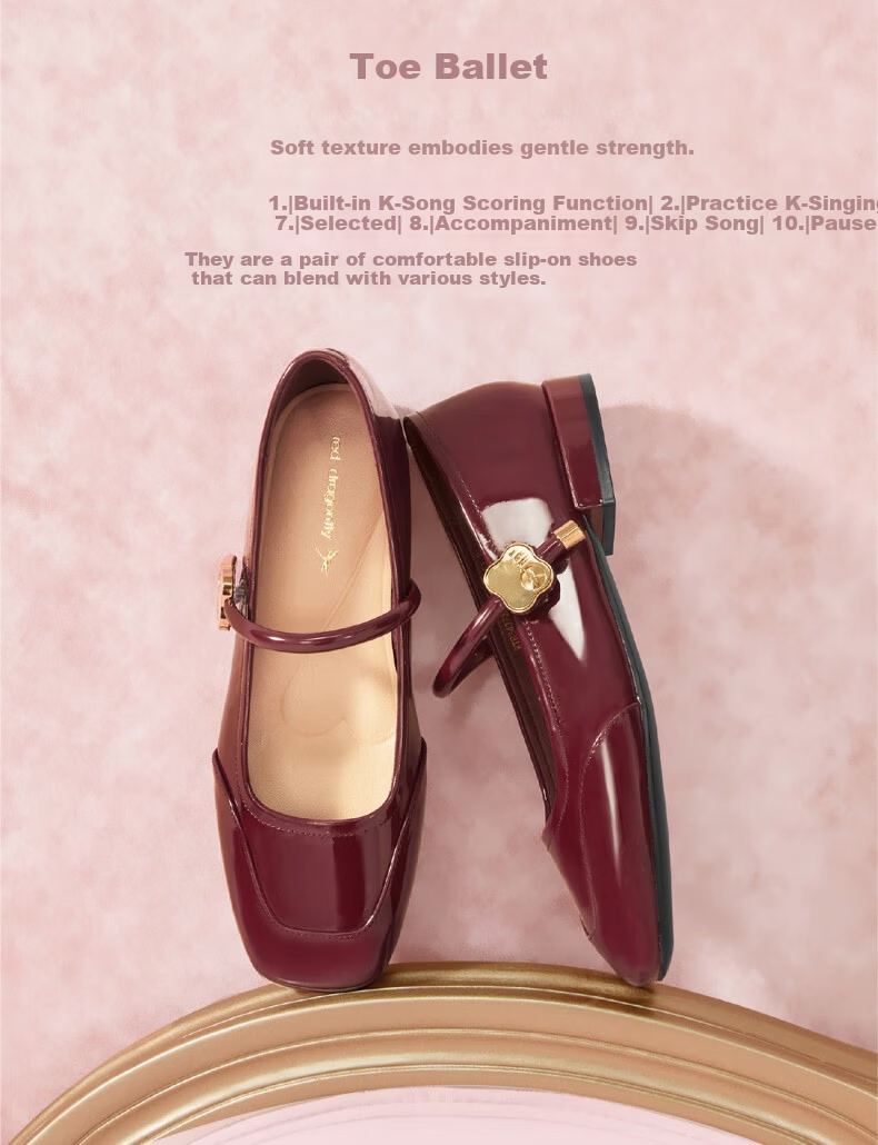 Red Dragonfly Mary Jane Shoes Women Summer French Style Chunky Heel Pumps WTB15382 Red (Mid Heel) Size 39 2