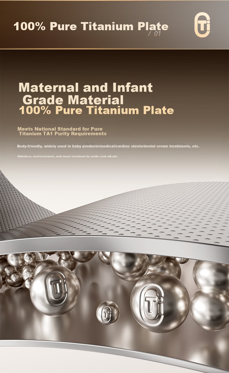 Alluflon Aluflon Pure Titanium Non-Coated Non-Stick Frying Pan Flat Bottom High-Temperature Resistant 32cm 4